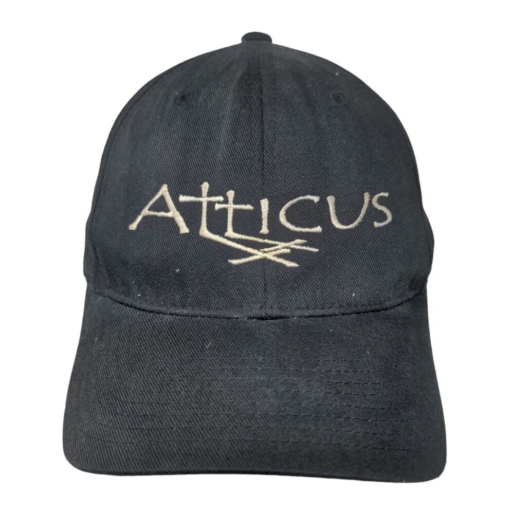 Atticus Fitted Hat Black Small-Medium Embroidered… - image 1